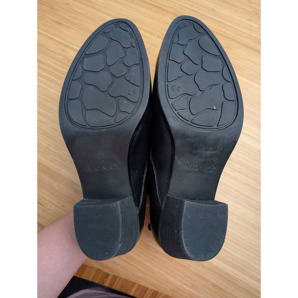 Vionic Boots Cecily Leather Upper Ankle Side Zip Block Heel Black Women Size 8.5 - Picture 8 of 8